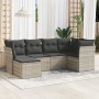 Set de sofás de jardín 6 pzas y cojines ratán sintético gris de , Conjuntos de jardín - Ref: Foro24-3217952, Precio: 402,69 €...