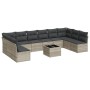 Set de sofás de jardín 11 pzas y cojines ratán sintético gris de , Conjuntos de jardín - Ref: Foro24-3249941, Precio: 698,04 ...