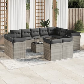 Set sofás de jardín con cojines 13 piezas ratán sintético gris de , Conjuntos de jardín - Ref: Foro24-3250381, Precio: 970,99...