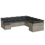 Set de sofás de jardín 11 pzas y cojines ratán sintético gris de , Conjuntos de jardín - Ref: Foro24-3250451, Precio: 745,37 ...