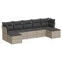 Set de sofás de jardín 7 pzas con cojines ratán PE gris claro de , Conjuntos de jardín - Ref: Foro24-3249871, Precio: 457,39 ...