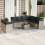 Set sofás jardín 10 pzas con cojines ratán sintético gris claro de , Conjuntos de jardín - Ref: Foro24-3249691, Precio: 691,0...