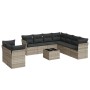 Set sofás jardín 10 pzas con cojines ratán sintético gris claro de , Conjuntos de jardín - Ref: Foro24-3249691, Precio: 691,0...