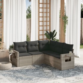 Set de sofás jardín y cojines 5 pzas ratán sintético gris claro de , Conjuntos de jardín - Ref: Foro24-3252489, Precio: 357,0...