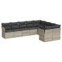 Set muebles jardín 9 pzas y cojines ratán sintético gris claro de , Conjuntos de jardín - Ref: Foro24-3250011, Precio: 633,30...
