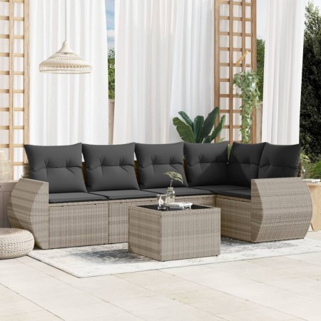 Set de sofás de jardín 6 pzas y cojines ratán sintético gris de , Conjuntos de jardín - Ref: Foro24-3253679, Precio: 431,10 €...