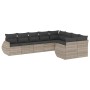 Set muebles jardín 9 pzas y cojines ratán sintético gris claro de , Conjuntos de jardín - Ref: Foro24-3254179, Precio: 627,22...