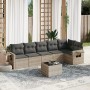 Set de sofás de jardín 7 pzas con cojines ratán PE gris claro de , Conjuntos de jardín - Ref: Foro24-3252539, Precio: 462,04 ...