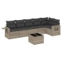 Set de sofás de jardín 7 pzas con cojines ratán PE gris claro de , Conjuntos de jardín - Ref: Foro24-3252539, Precio: 462,04 ...