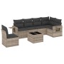 Set de sofás de jardín 7 pzas con cojines ratán PE gris claro de , Conjuntos de jardín - Ref: Foro24-3252579, Precio: 462,04 ...