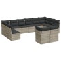Set de sofás de jardín 12 pzas y cojines ratán sintético gris de , Conjuntos de jardín - Ref: Foro24-3250271, Precio: 851,19 ...