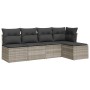 Set de sofás jardín y cojines 5 pzas ratán sintético gris claro de , Conjuntos de jardín - Ref: Foro24-3249361, Precio: 326,8...