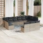 Set sofás de jardín con cojines 13 piezas ratán sintético gris de , Conjuntos de jardín - Ref: Foro24-3250231, Precio: 881,53...