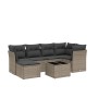 Set de sofás de jardín 7 pzas con cojines ratán PE gris claro de , Conjuntos de jardín - Ref: Foro24-3263188, Precio: 458,24 ...