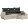 Set de sofás de jardín 4 pzas y cojines ratán sintético gris de , Conjuntos de jardín - Ref: Foro24-3264068, Precio: 282,97 €...