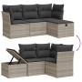 Set de sofás de jardín 4 pzas y cojines ratán sintético gris de , Conjuntos de jardín - Ref: Foro24-3264068, Precio: 282,97 €...
