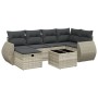 Set de sofás de jardín 7 pzas con cojines ratán PE gris claro de , Conjuntos de jardín - Ref: Foro24-3264118, Precio: 473,64 ...
