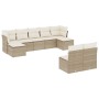 Set de sofás de jardín 9 pzas con cojines ratán sintético beige en Conjuntos de jardín | Comprar online en Foru.es