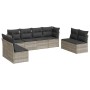 Set de sofás de jardín 8 pzas y cojines ratán sintético gris de , Conjuntos de jardín - Ref: Foro24-3249291, Precio: 535,64 €...