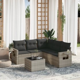 Set de sofás de jardín 6 pzas y cojines ratán sintético gris de , Conjuntos de jardín - Ref: Foro24-3220161, Precio: 399,59 €...