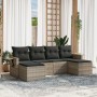 Set de sofás de jardín 6 pzas y cojines ratán sintético gris de , Conjuntos de jardín - Ref: Foro24-3220521, Precio: 359,50 €...