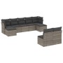 Set de muebles de jardín 9 pzas y cojines ratán sintético gris en Conjuntos de jardín | Comprar online en Foru.es