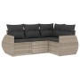 Set de sofás de jardín 4 pzas y cojines ratán sintético gris de , Conjuntos de jardín - Ref: Foro24-3221311, Precio: 318,23 €...