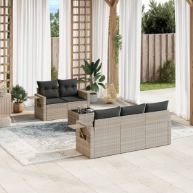 Set de sofás de jardín 6 pzas y cojines ratán sintético gris de , Conjuntos de jardín - Ref: Foro24-3219901, Precio: 424,36 €...