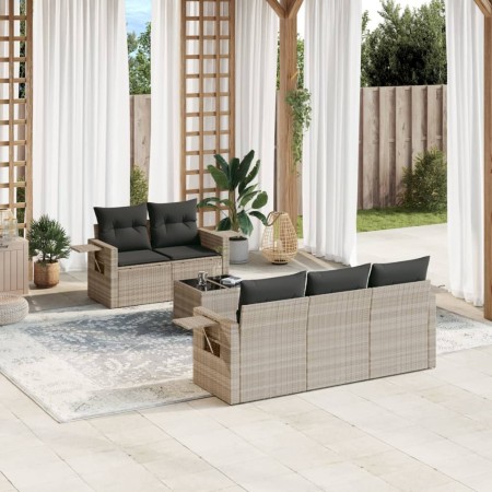 Set de sofás de jardín 6 pzas y cojines ratán sintético gris de , Conjuntos de jardín - Ref: Foro24-3219901, Precio: 424,36 €...