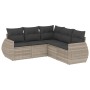 Set de sofás jardín y cojines 5 pzas ratán sintético gris claro de , Conjuntos de jardín - Ref: Foro24-3221351, Precio: 367,7...