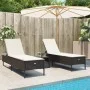 Juego de tumbonas con cojín 3 piezas ratán sintético marrón by , Loungers - Ref: Foro24-3284264, Price: 310,03 €, Discount: %