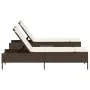 Juego de tumbonas con cojín 3 piezas ratán sintético marrón by , Loungers - Ref: Foro24-3284264, Price: 310,03 €, Discount: %