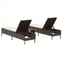 Juego de tumbonas con cojín 3 piezas ratán sintético marrón by , Loungers - Ref: Foro24-3284264, Price: 310,03 €, Discount: %