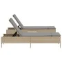 Juego de tumbonas con cojín 3 piezas ratán sintético beige de , Tumbonas - Ref: Foro24-3284266, Precio: 309,66 €, Descuento: %