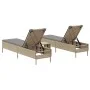 Juego de tumbonas con cojín 3 piezas ratán sintético beige de , Tumbonas - Ref: Foro24-3284266, Precio: 309,66 €, Descuento: %