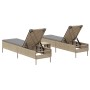 Juego de tumbonas con cojín 3 piezas ratán sintético beige de , Tumbonas - Ref: Foro24-3284266, Precio: 316,10 €, Descuento: %