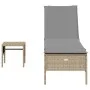 Juego de tumbonas con cojín 3 piezas ratán sintético beige de , Tumbonas - Ref: Foro24-3284266, Precio: 309,66 €, Descuento: %