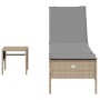 Juego de tumbonas con cojín 3 piezas ratán sintético beige de , Tumbonas - Ref: Foro24-3284266, Precio: 316,10 €, Descuento: %