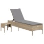 Juego de tumbonas con cojín 3 piezas ratán sintético beige de , Tumbonas - Ref: Foro24-3284266, Precio: 316,10 €, Descuento: %