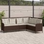 Sofá de jardín en forma de L con cojines ratán sintético marrón de , Sofás de exterior - Ref: Foro24-369001, Precio: 366,01 €...