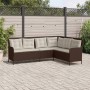 Sofá de jardín en forma de L con cojines ratán sintético marrón de , Sofás de exterior - Ref: Foro24-369001, Precio: 366,01 €...