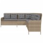 Sofá de jardín en forma de L con cojines ratán sintético beige de , Sofás de exterior - Ref: Foro24-369003, Precio: 364,39 €,...
