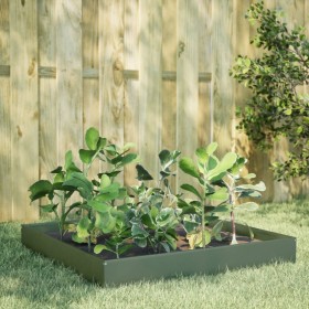 Arriate de acero verde oliva 100x100x26 cm de , Maceteros y jardineras - Ref: Foro24-851020, Precio: 39,95 €, Descuento: %