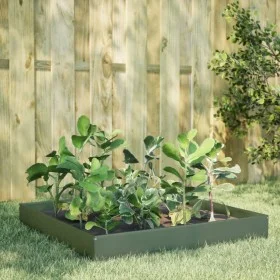 Arriate de acero verde oliva 100x100x26 cm de , Maceteros y jardineras - Ref: Foro24-851020, Precio: 40,05 €, Descuento: %