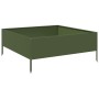 Arriate de acero verde oliva 100x100x25 cm de , Maceteros y jardineras - Ref: Foro24-851034, Precio: 54,91 €, Descuento: %