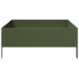 Arriate de acero verde oliva 100x100x25 cm de , Maceteros y jardineras - Ref: Foro24-851034, Precio: 54,91 €, Descuento: %