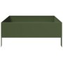 Arriate de acero verde oliva 100x100x25 cm de , Maceteros y jardineras - Ref: Foro24-851034, Precio: 54,91 €, Descuento: %