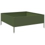 Arriate de acero verde oliva 100x100x25 cm de , Maceteros y jardineras - Ref: Foro24-851034, Precio: 54,91 €, Descuento: %