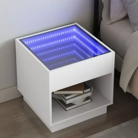 Mesita de noche con Infinity LED blanca 50x50x50 cm by , Nightstands - Ref: Foro24-3284084, Price: 84,77 €, Discount: %
