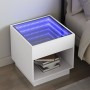Mesita de noche con Infinity LED blanca 50x50x50 cm de , Mesitas de noche - Ref: Foro24-3284084, Precio: 85,73 €, Descuento: %